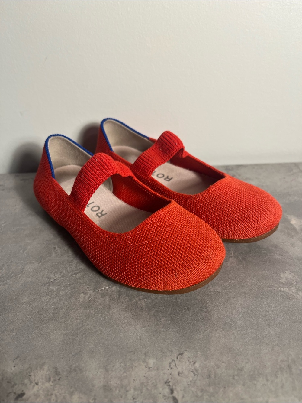Rothy's Red Knit The Kids Mary Jane Flats Shoes 11 Toddler